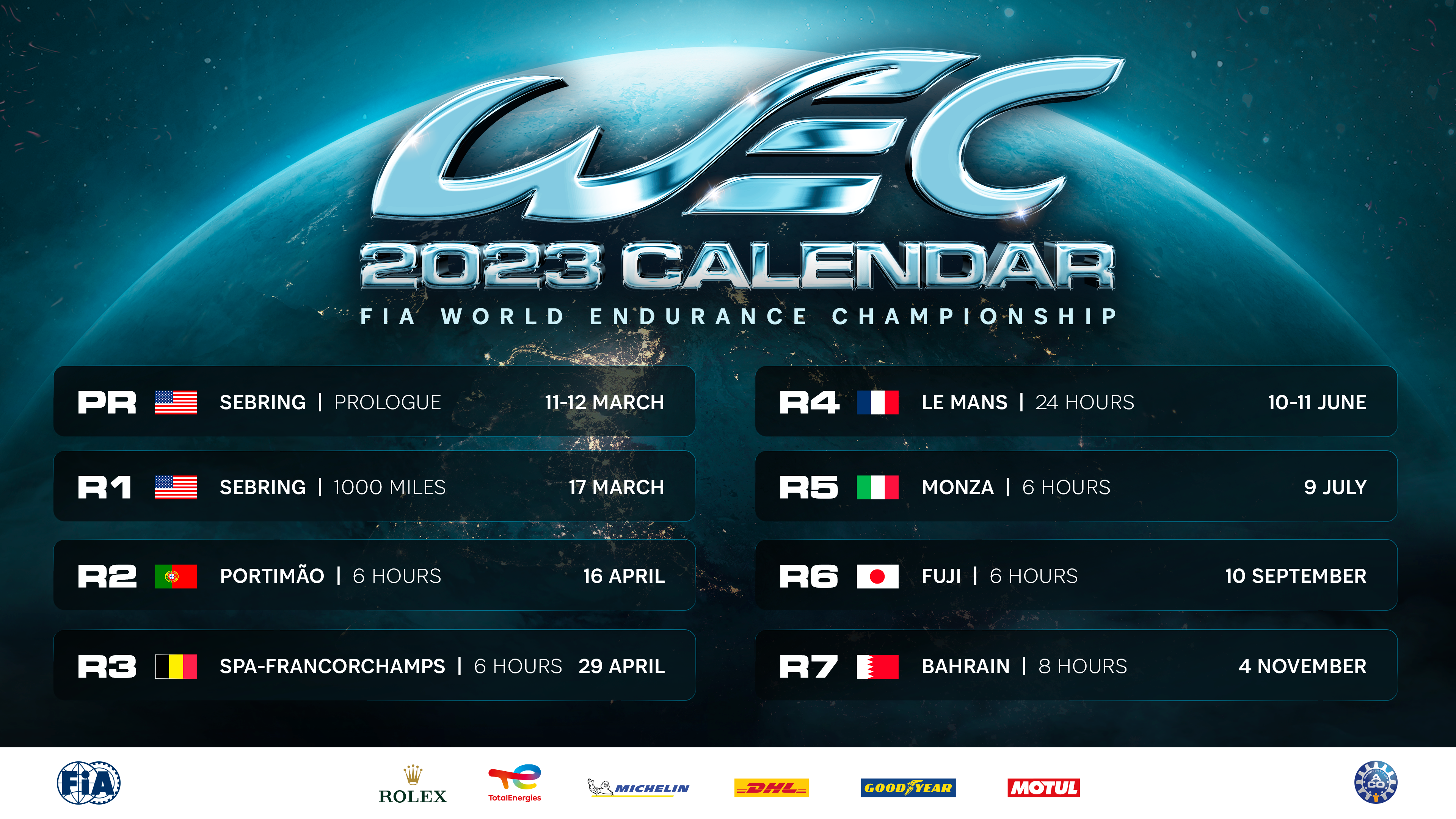 2023 World Endurance Championship entry list announced