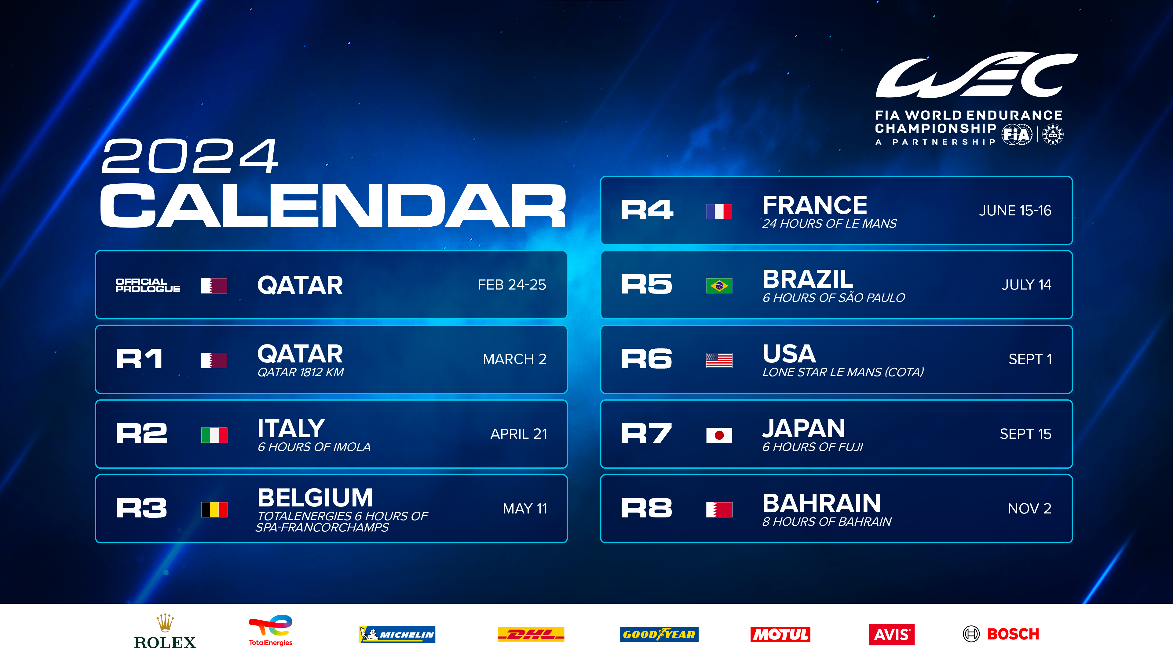 Full World Endurance Championship 2024 entry list