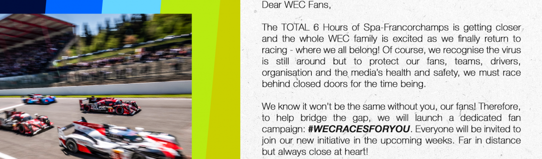 #WECRACESFORYOU : le WEC dévoile une nouvelle campagne spéciale pour ses fans !