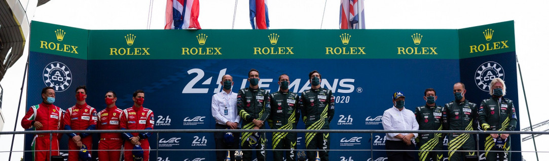 Aston Martin Racing celebrate victory in LMGTE Pro and Am at Le Mans