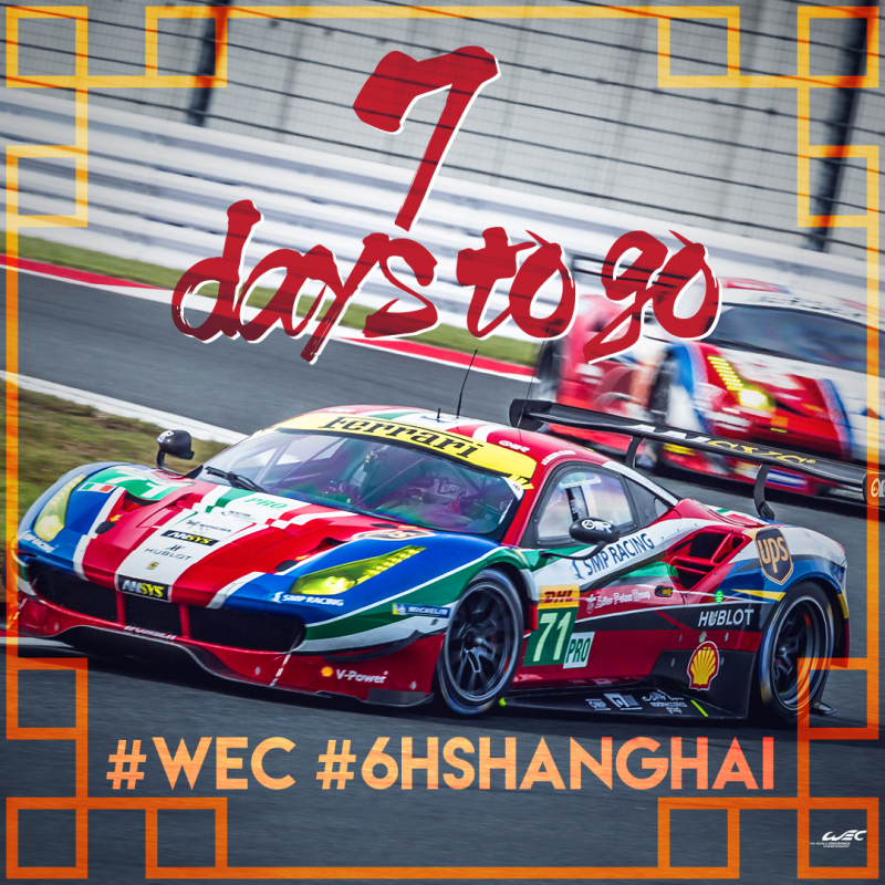 One week to go to 6 Hours of Shanghai!