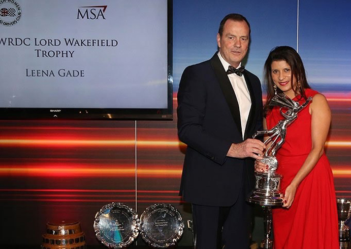 Leena Gade receives award from Britain's Motor Sport Association