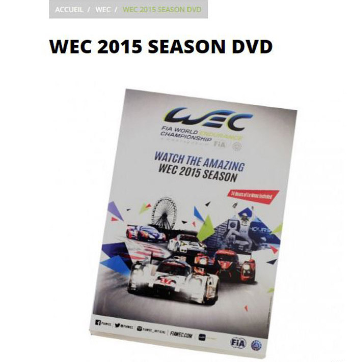 Le DVD de la saison WEC 2015 est disponible !