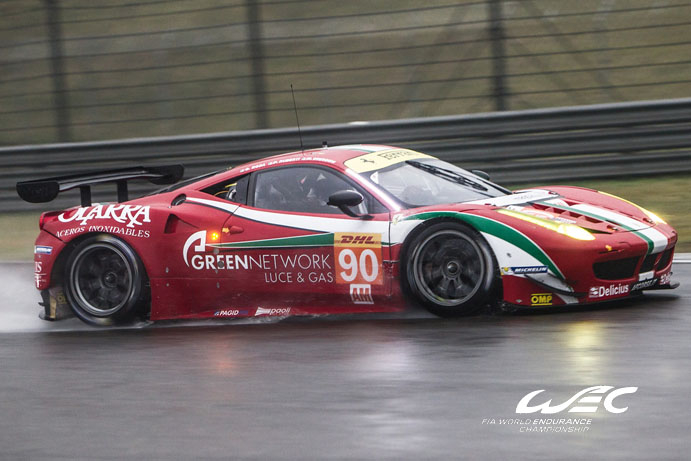 8 Star Ferrari and Aston Martin Racing head wet FP2 at Shanghai