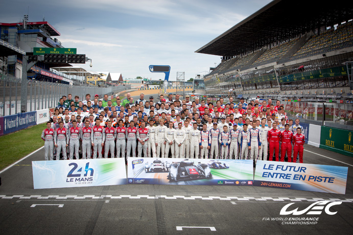 Drivers Group Picture on Day 3 at Le Mans