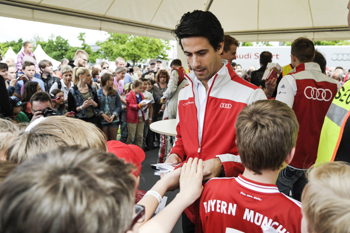 Audi's Kristensen and di Grassi at Ingolstadt Family Day