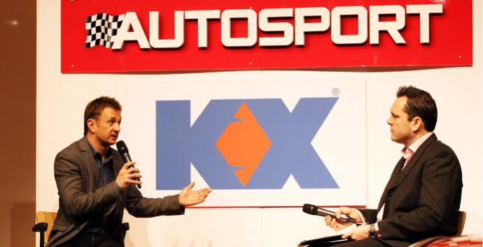 McNish and Davidson on stage at 2013 Autosport International Show