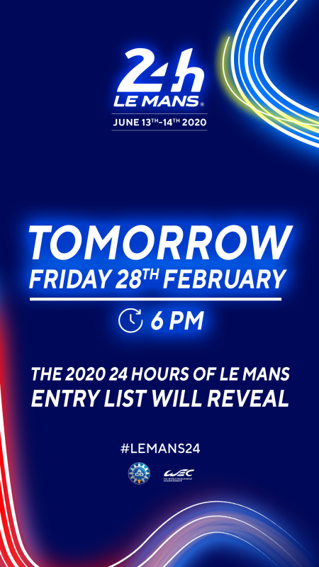 2020 Le Mans entries revealed tomorrow!