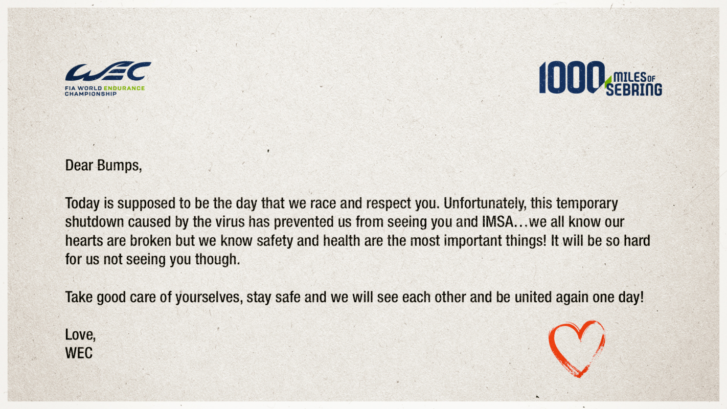 A letter to Sebring