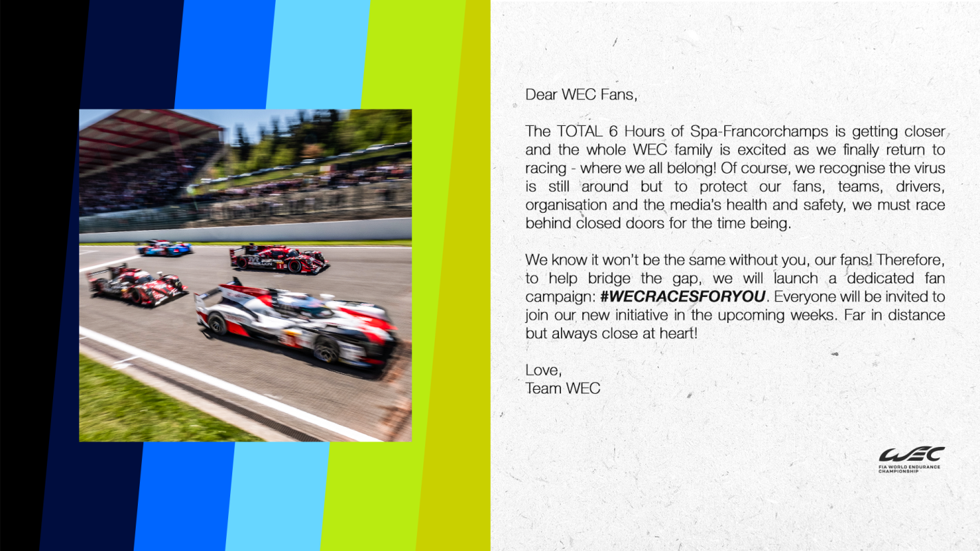 #WECRACESFORYOU: WEC reveals a new special fan-based campaign!