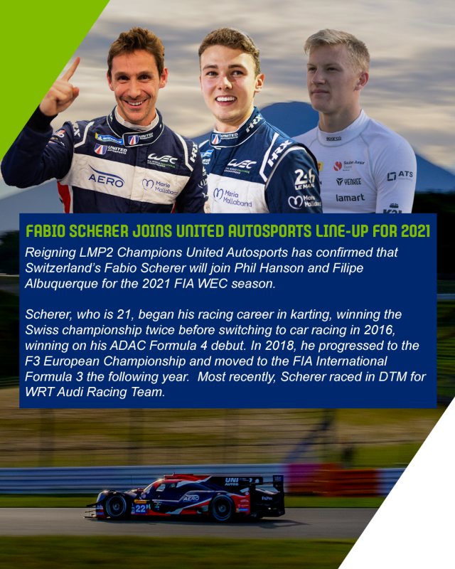 Fabio Scherer joins United Autosports line-up for 2021