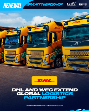 @dhlmotorsports has today been renewed as the official logistics partner of the FIA WEC.   #WEC #DHL