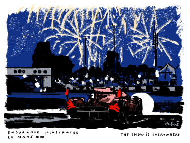Under starry skies and fireworks, @hubertpoirot brings the Le Mans night to life ✨ The latest chapte
