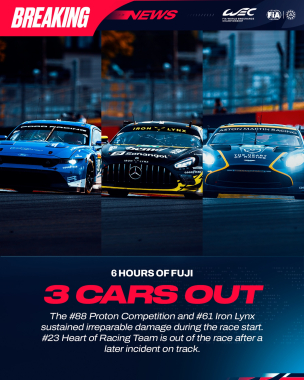 Three LMGT3s out in the opening 90 minutes 😣   The #88 @protoncompetition Ford, #61 @ironlynx Merced