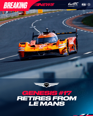 The Genesis #17 GMR-001 Hypercar has retired from the @24heuresdumans due to suspension failure.   #