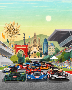 Where the colours of the grid collide with the energy of the city 🎨   For our latest Endurance Illus