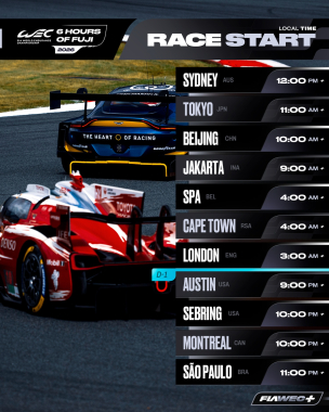 Join us when we go GREEN in Fuji 📺 Find your local start time and tune in! #WEC #6HFuji