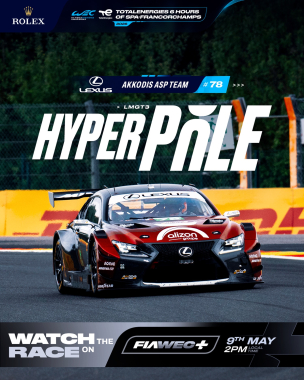 Lexus secure POLE at Spa! 🇧🇪 The #78 @akkodisaspteam will start at the front of the LMGT3 grid for t