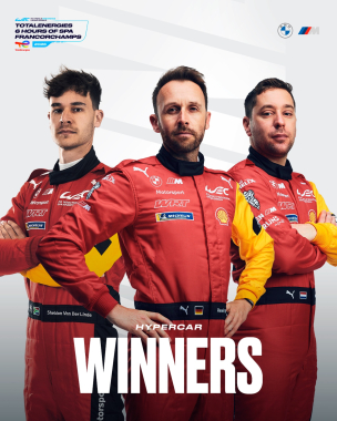 The crew who brought it HOME! 💪 Congratulations to the #20 winning Hypercar trio - @robinfrijns1, @r
