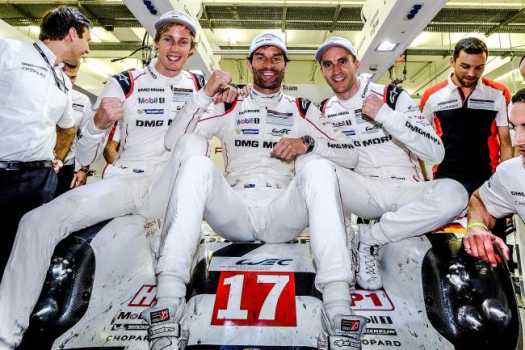From the new champions: Timo Bernhard, Brendon Hartley and Mark Webber
