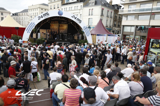 Scrutineering starts in the centre of Le Mans