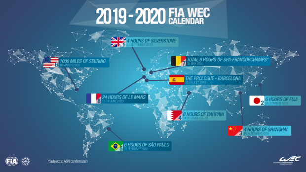A reminder about where the WEC will race in Season 8
