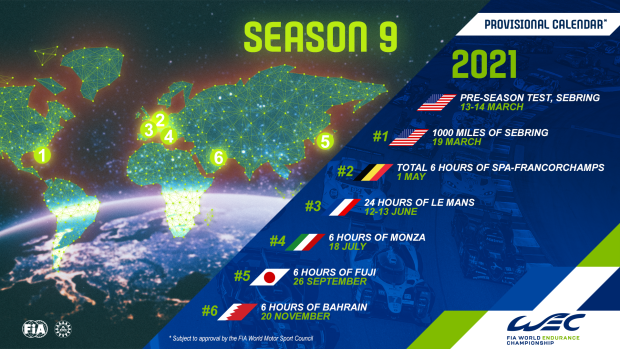 2021 FIA WEC provisional calendar revealed