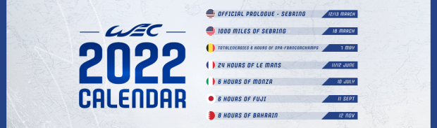 2022 FIA WEC calendar revealed