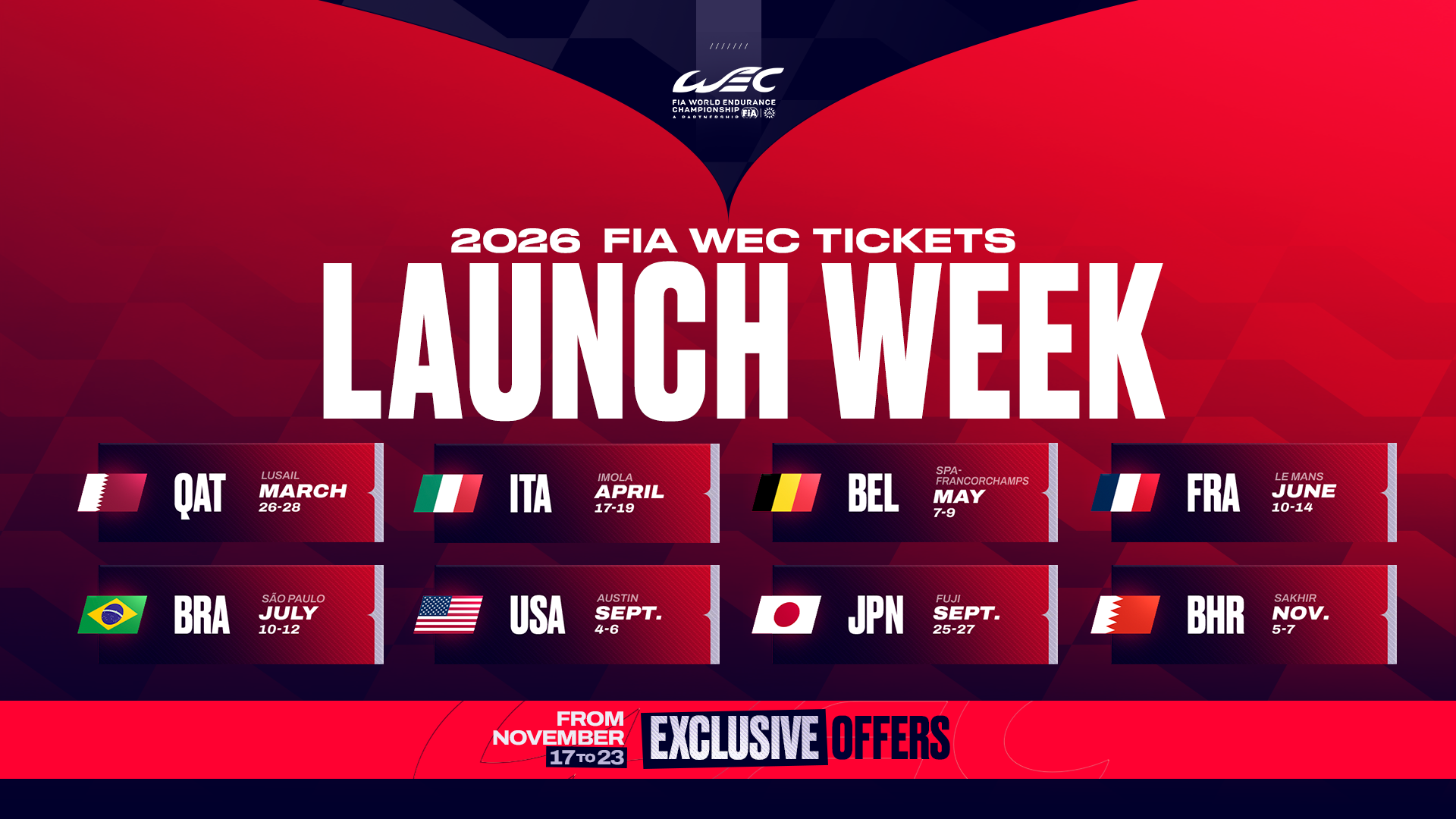 Launch Week is live – grab your 2026 FIA WEC tickets now!