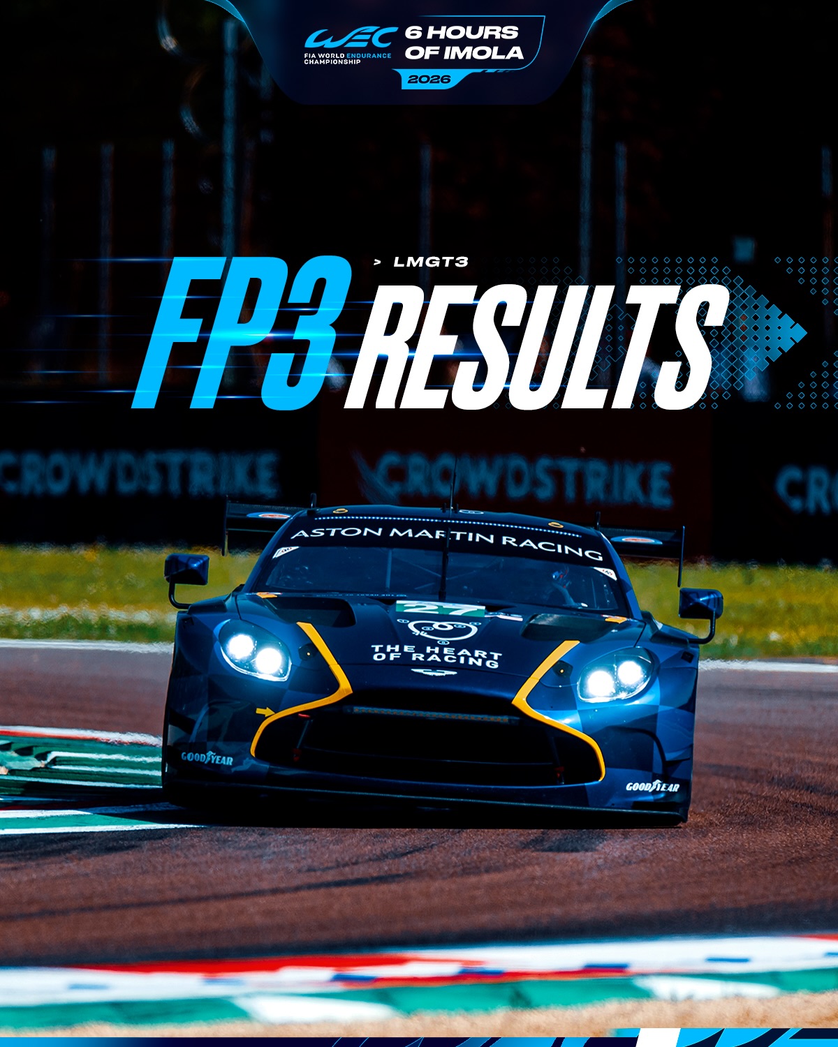 Aston Martin leads the way in FP3 💪 @mattia_drudi sets a 1:41.973 lap in the #27 @theheartofracing A