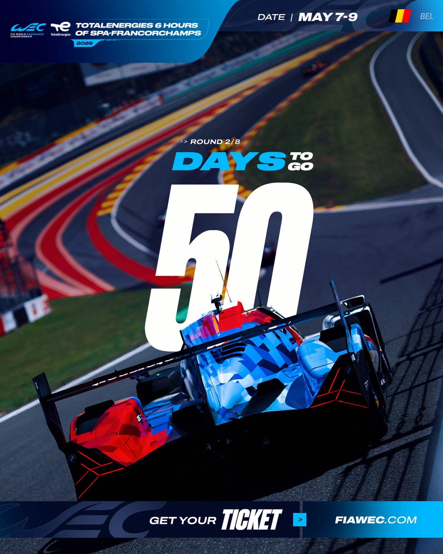 Only 50 days to go until we’re back in Spa! 🇧🇪 Plenty of Hypercar and LMGT3 racing action awaits at 